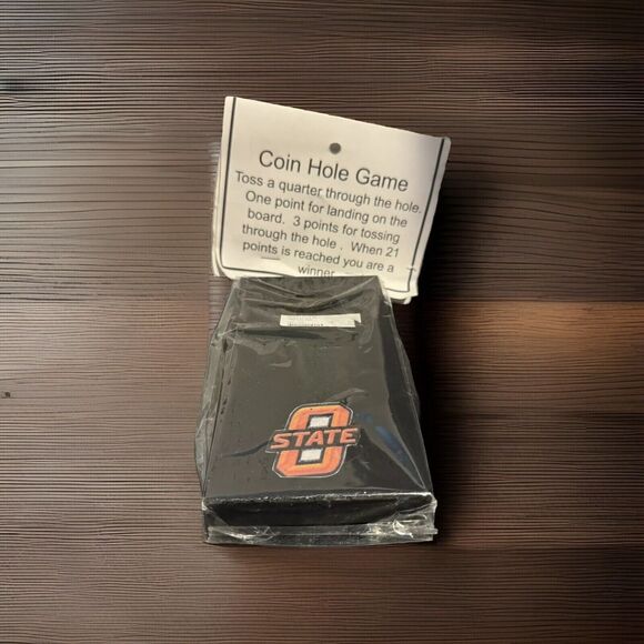 Oklahoma State Cowboys Coin Hole Wooden Desktop Cornhole Game New In Package - Picture 1 of 10
